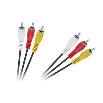 RCA kábel, 3RCA dugó - 3RCA dugó, 150cm