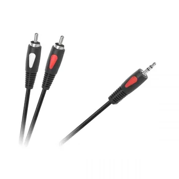 KPO4004-1.0 3,5mm Jack dugó - 2RCA dugó kábel, 1m CABLETECH Eco-Line