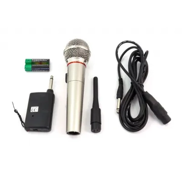 MIK0129B Vezeték nélküli karaoke mikrofon (piros) termékdíj fizetve