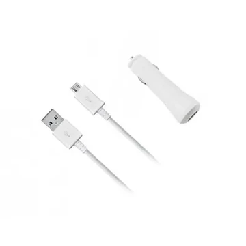 GSM0833 Micro USB szivargyújtó töltő, fehér színű 5V 1A