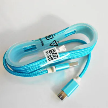 GSM1000BL USB - Type C USB kábel szövet borítással, fém csatlakozóval, kék 1,5m