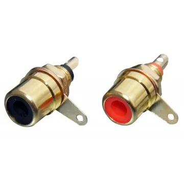 GNI0081T-Z Beépíthető RCA aljzat, aranyozott piros-fekete  ár/db