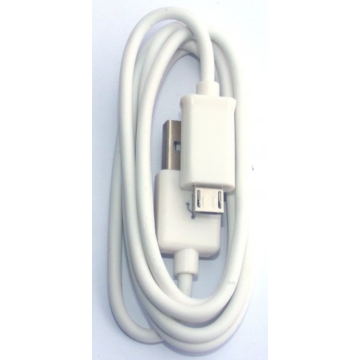 KPO3874F-1 USB kábel, USB dugó - micro USB dugó, fehér, 1m