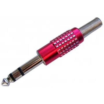 WTY0020-B 6,3mm sztereó jack dugó, piros színű