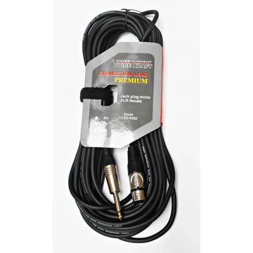 KPO2757V-10 Mikrofon kábel, 6,3mm Mono Jack dugó - XLR aljzat, fekete, 10m