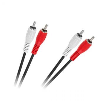 KPO2610-1,5 RCA kábel, 2RCA dugó - 2RCA dugó, fekete, 1,5m