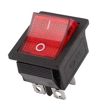 PRK0008B-1 Billenőkapcsoló,Kétállású ON-OFF, piros, 250V 16A, 30x25mm