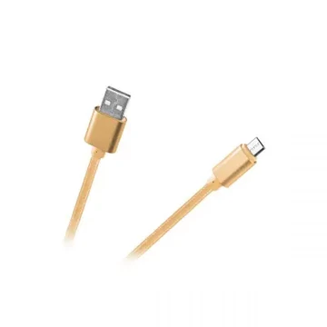ML0801G Micro USB kábel, szövet borítással, arany, 1m