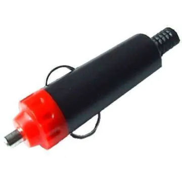 WTY0145-B Forrasztható szivargyújtó dugó, műanyag, piros-fekete