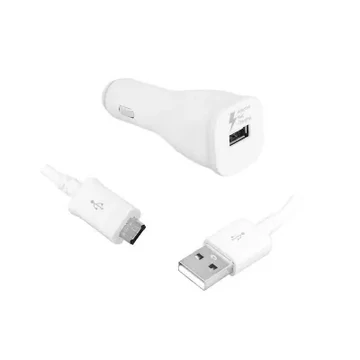M Töltő / SAMSUNG autós USB gyorstöltő+Micro USB kábel, fehér, EP-LN915U 0758