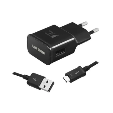 M0756 SAMSUNG hálózati gyorstöltő+Micro USB kábel, fekete EP-TA20EBE
