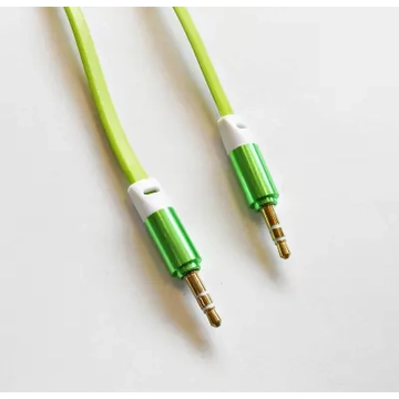KPO2743GR-L 3,5mm jack kábel, lapos zöld színű 1m