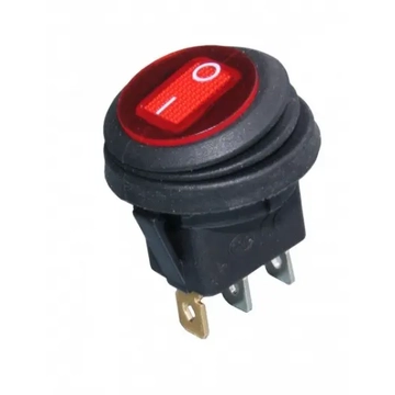 PRK0002PM-B Pormentes billenőkapcsoló, piros színű 250V 6A AC, kerek