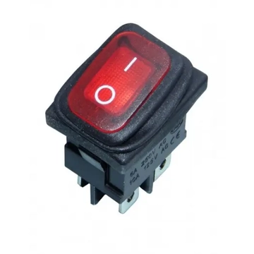 PRK0114PM Pormentes billenőkapcsoló, piros színű 250V 6A AC, 4PIN