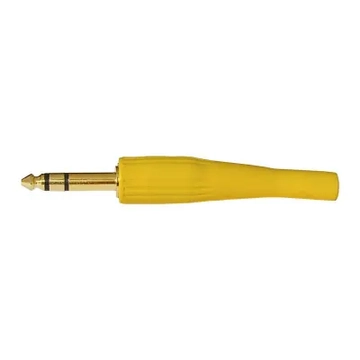 WTY0031-E Szerelhető 6,3mm stereo jack dugó, sárga színű, aranyozott