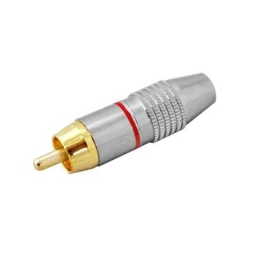 WTY0062-B Forrasztható RCA dugó kábelre, fém, piros