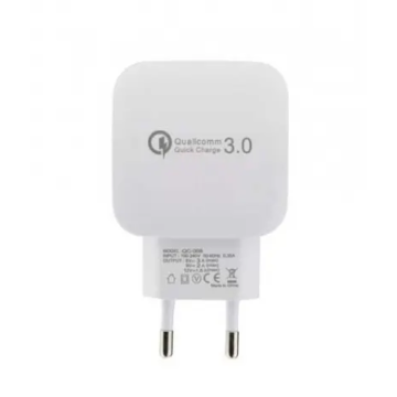 ML0003A Hálózati USB gyorstöltő, fehér színű 5V/9V/12V (QC 3.0)