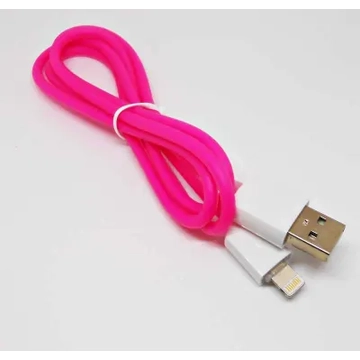 ML0802R USB kábel iPhone 5/6/7/8/X-hez (lightning kábel) rózsaszín 1m