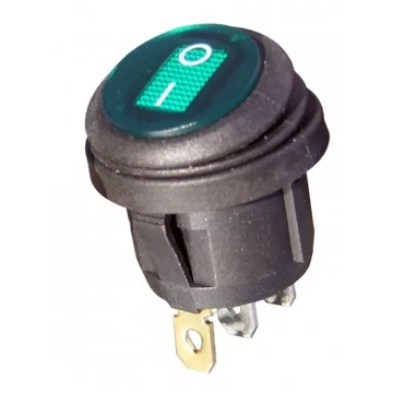 PRK0002PM-D Pormentes billenőkapcsoló, zöld színű 250V 6A AC, kerek