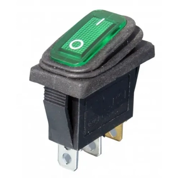 PRK0005PM-D12V Pormentes billenőkapcsoló, zöld színű 12V DC