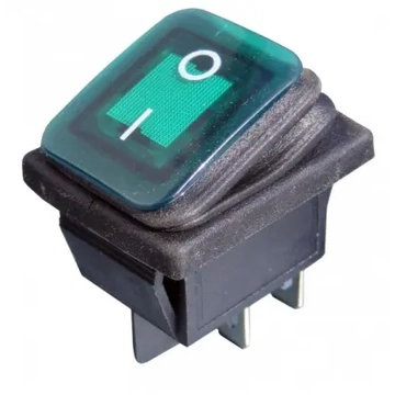 PRK0006PM-D Pormentes billenőkapcsoló, zöld színű 250V 16A AC