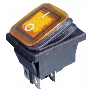 PRK0006PM-E Pormentes billenőkapcsoló,kétállású ON-OFF, sárga 250V 16A