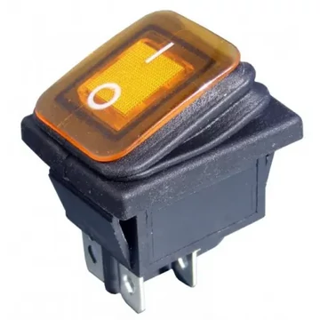 Pormentes billenőkapcsoló ON-OFF sárga 250V 16A