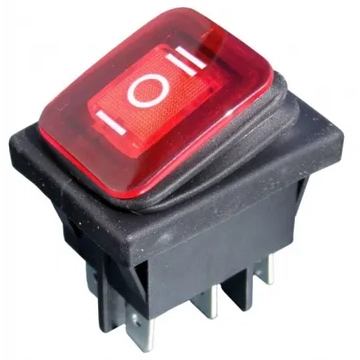PRK0046PM-B Pormentes 3 állású billenőkapcsoló, piros színű 250V 16A AC