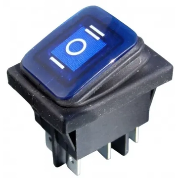 PRK0046PM-C12V Pormentes 3 állású billenőkapcsoló, kék színű 12V DC