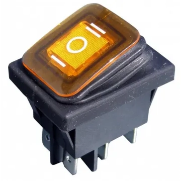 PRK0046PM-E12V Pormentes 3 állású billenőkapcsoló, sárga színű 12V DC