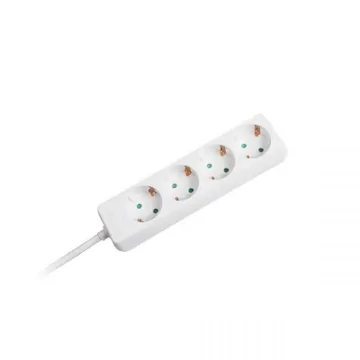 URZ3071-1,5 Hosszabbító, fehér színű, 4 aljzat, 1,5 m (3x1.0mm2)