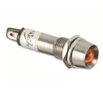 PRK1017 Beépíthető LED visszajelző, fém 8mm 12V DC, narancs