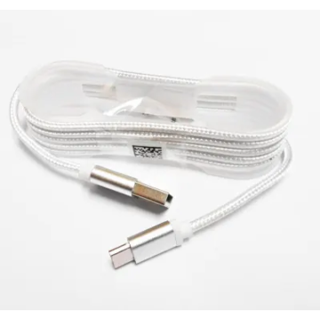 GSM1000A USB - Type C USB kábel szövet borítással, fém csatlakozóval, fehér 1,5m