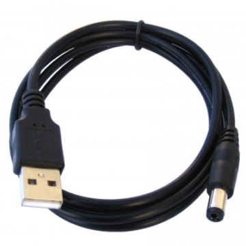KOM5013 USB DC kábel, 5,5x2,1mm csatlakozóval, 1,2m
