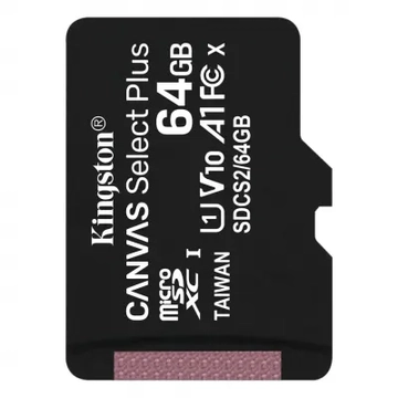 COM0307-64 Kingston Micro SD kártya 64GB CL10, 100MB/s adapter nélkül
