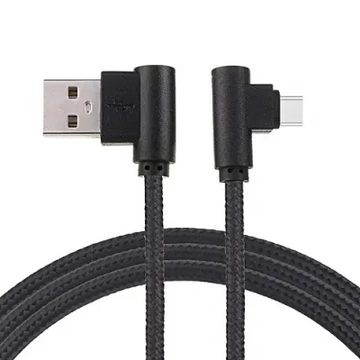 ML0801B-3P Micro USB kábel, szövet borítással, fekete színű 3m