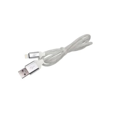 ML0802W-LED USB kábel iPhone/iPad-hez, lightning kábel, RGB LED, fehér, 1m