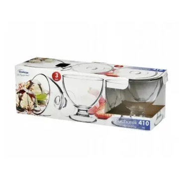KP029 Üveg talpas kehely szett, 410ml-es 3db/szett
