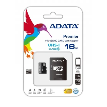 COM0314-16 ADATA Micro SD kártya 16GB CL10, +SD adapter