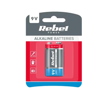 BAT0062B Alkáli elem REBEL 6LR6 9V 1db/bliszter