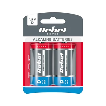 BAT0064B Alkáli elem REBEL LR20 (D) 2db/bliszter