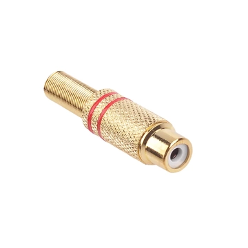 GNI0069B Forrasztható RCA lengőaljzat vezetékre, aranyozott fém, piros