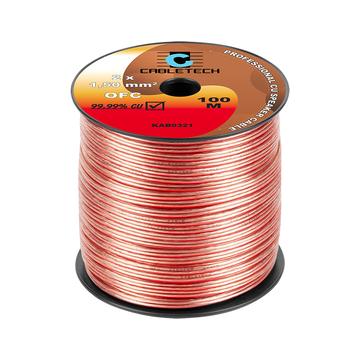 KAB0321 Réz hangszórókábel, transzparens 2x1,5mm2 OFC