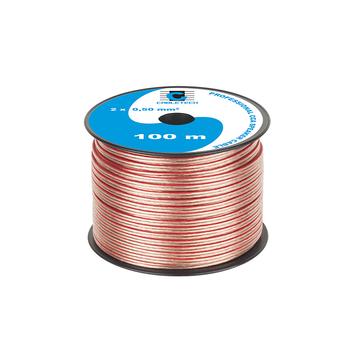 KAB0354 Hangszórókábel, transzparens, réz-alumínium CCA, 2x0,5mm2