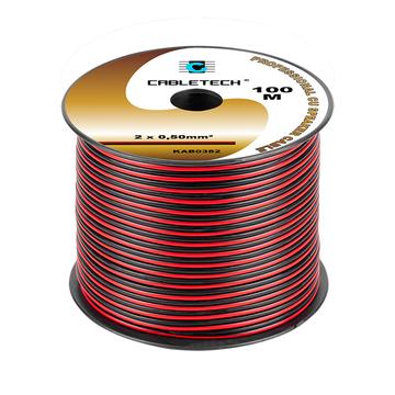 KAB0382 Réz hangszórókábel, piros-fekete 2x0,5mm2