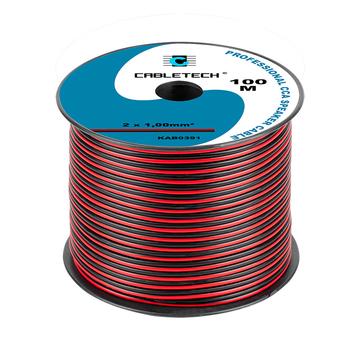 KAB0391 Hangszórókábel, piros-fekete, réz-alumínium CCA, 2x1mm2