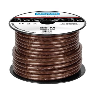 KAB0713B Autóhifi tápkábel, réz-alumínium, fekete, 6GA 8mm  /m