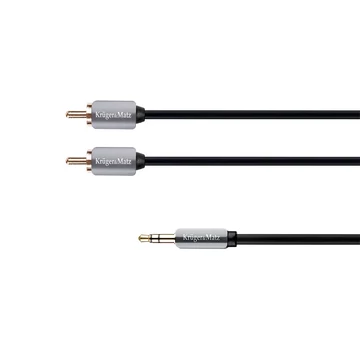 KM0311 Krüger&Matz 3,5mm jack - 2RCA kábel, 3m