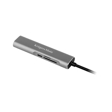 KM0390 Krüger&amp;Matz Type-C 5in1 adapter, HDMI/USB3.0/SD/MicroSD/Type-C aljat