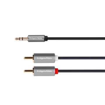 KM1218 Krüger&Matz 3,5mm sztereó jack - 2RCA kábel, 1m